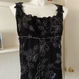 Sleeveless Black and Silver Top